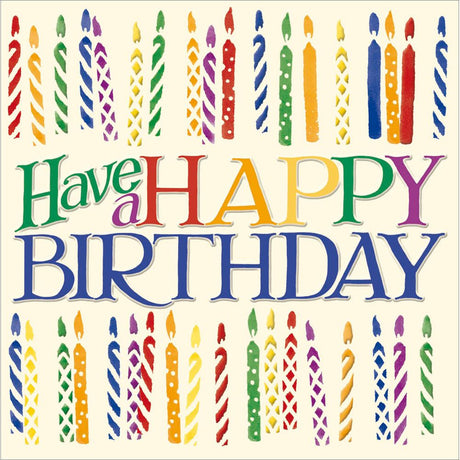 Woodmansterne Rainbow Candles Happy Birthday Card - Old Railway Line Garden Centre