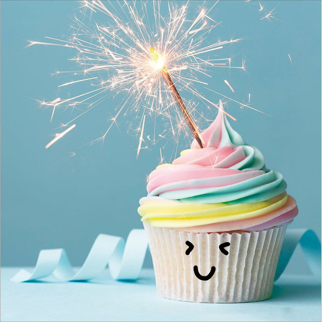 Woodmansterne Rainbow Cupcake Blank Card - Old Railway Line Garden Centre
