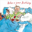 Woodmansterne Relax Breakfast in Bed Birthday Card - Old Railway Line Garden Centre