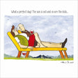 Woodmansterne Relaxing Without the Kids Funny Blank Card - Old Railway Line Garden Centre
