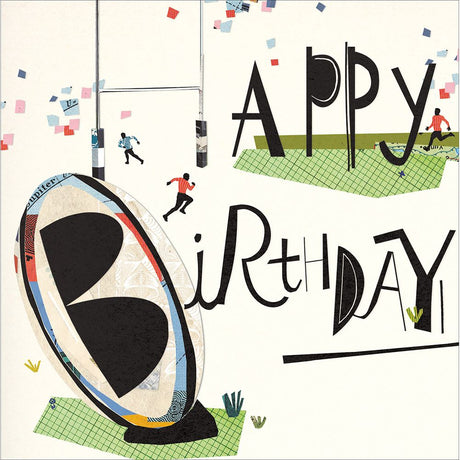 Woodmansterne Rugby Game Birthday Card - Old Railway Line Garden Centre