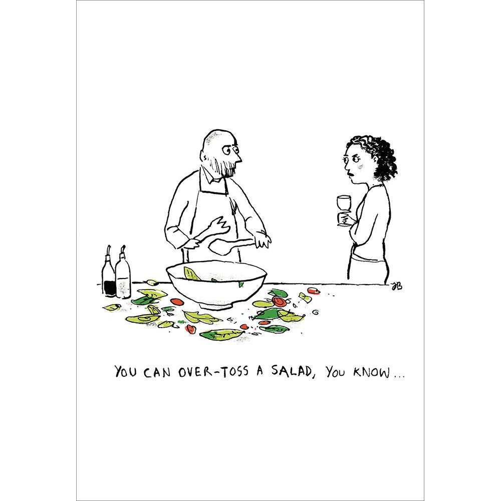 Woodmansterne Salad Tossing Funny Blank Card - Old Railway Line Garden Centre