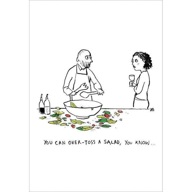 Woodmansterne Salad Tossing Funny Blank Card - Old Railway Line Garden Centre