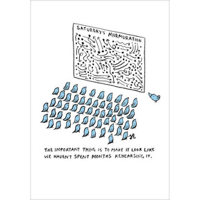 Woodmansterne Saturday's Murmuration Funny Blank Card - Old Railway Line Garden Centre