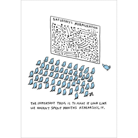 Woodmansterne Saturday's Murmuration Funny Blank Card - Old Railway Line Garden Centre