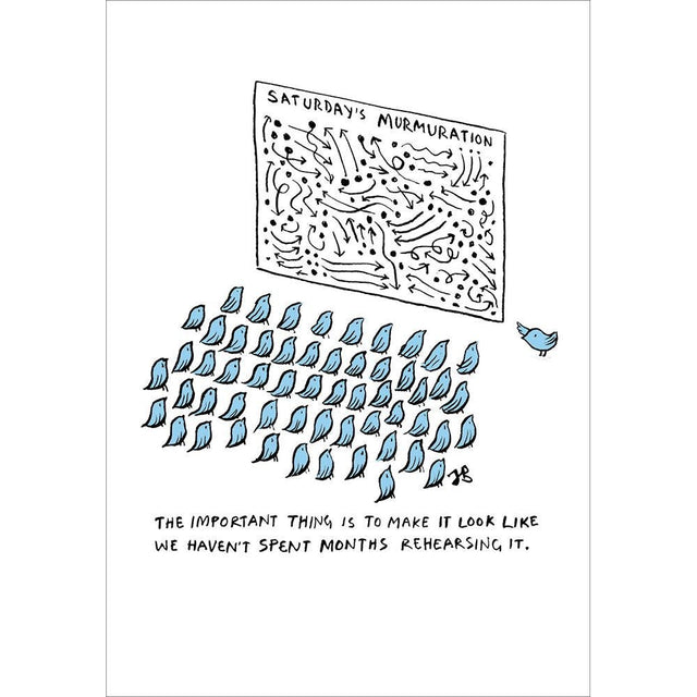 Woodmansterne Saturday's Murmuration Funny Blank Card - Old Railway Line Garden Centre