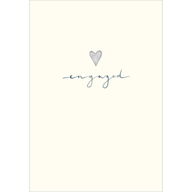 Woodmansterne Silver Heart Engagement Card - Old Railway Line Garden Centre