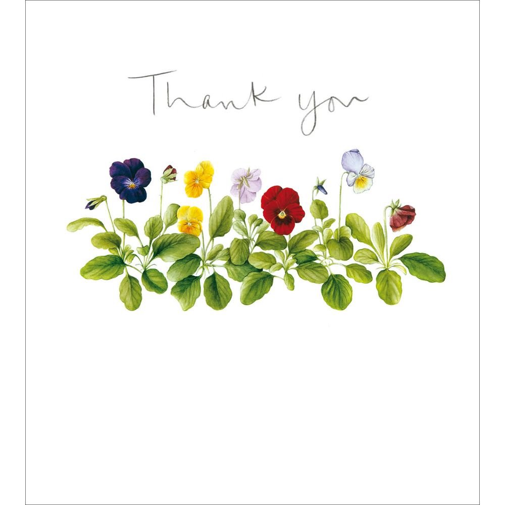 Woodmansterne Sitting Pretty Flowers Thank You Card - Old Railway Line Garden Centre