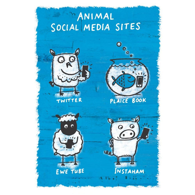 Woodmansterne Social Media Animals Blank Card - Old Railway Line Garden Centre
