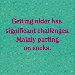 Woodmansterne Sock Challenge Funny Blank Card - Old Railway Line Garden Centre