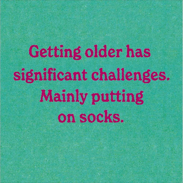 Woodmansterne Sock Challenge Funny Blank Card - Old Railway Line Garden Centre