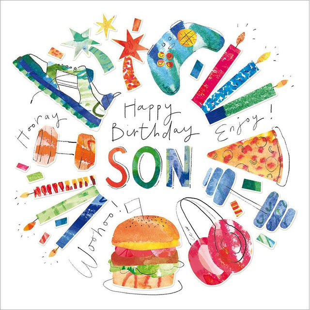 Woodmansterne Son Make A Wish Birthday Card - Old Railway Line Garden Centre