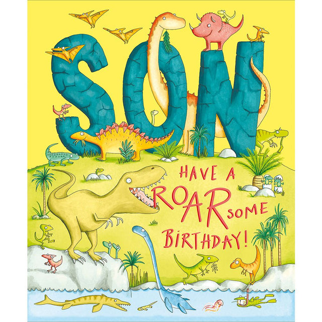 Woodmansterne Son Roar-Some Dinosaur Birthday Card - Old Railway Line Garden Centre