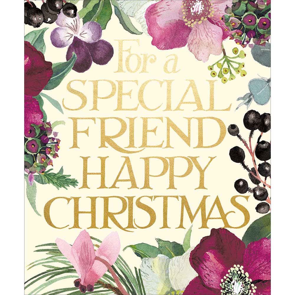 Woodmansterne Special Friend - Purple Flowers Christmas Card
