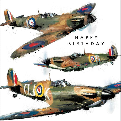 Woodmansterne Spitfires Birthday Card - Old Railway Line Garden Centre