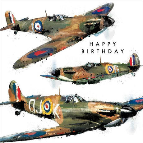 Woodmansterne Spitfires Birthday Card - Old Railway Line Garden Centre