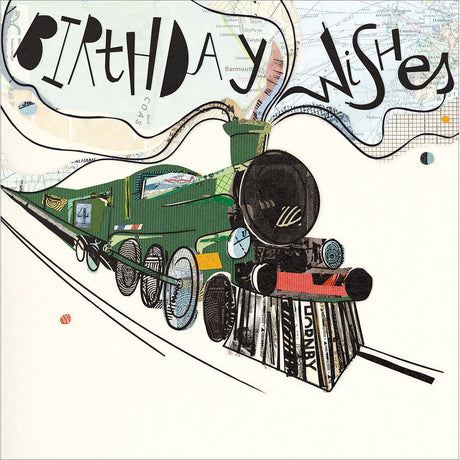 Woodmansterne Steam Train Birthday Card - Old Railway Line Garden Centre