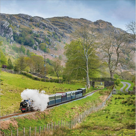 Woodmansterne Steam Train Cumbria Blank Card - Old Railway Line Garden Centre
