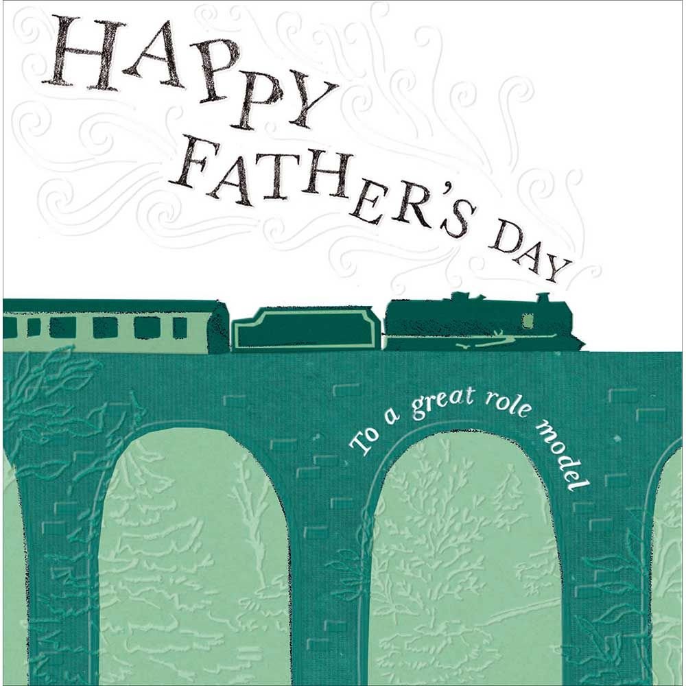 Woodmansterne Steam Train Father's Day Card - Old Railway Line Garden Centre