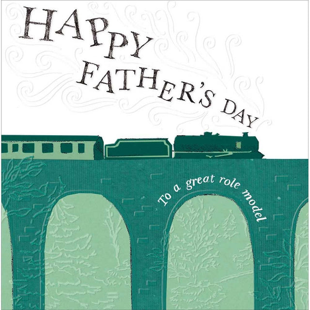 Woodmansterne Steam Train Father's Day Card - Old Railway Line Garden Centre