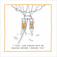 Woodmansterne Stuck in the Sky Couple Funny Blank Card - Old Railway Line Garden Centre