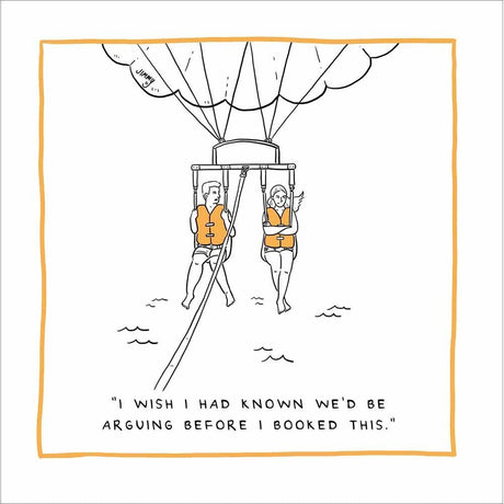 Woodmansterne Stuck in the Sky Couple Funny Blank Card - Old Railway Line Garden Centre