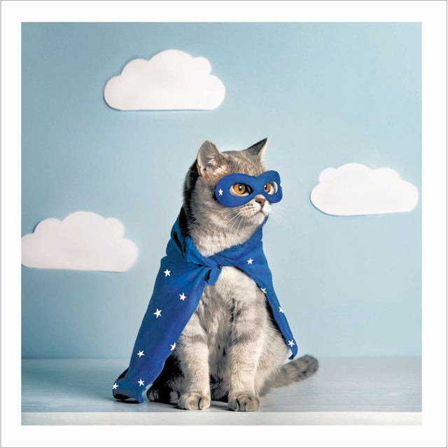 Woodmansterne Super Cat Blank Card - Old Railway Line Garden Centre