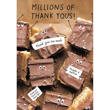 Woodmansterne Thanks a Million Shortbread Funny Card - Old Railway Line Garden Centre