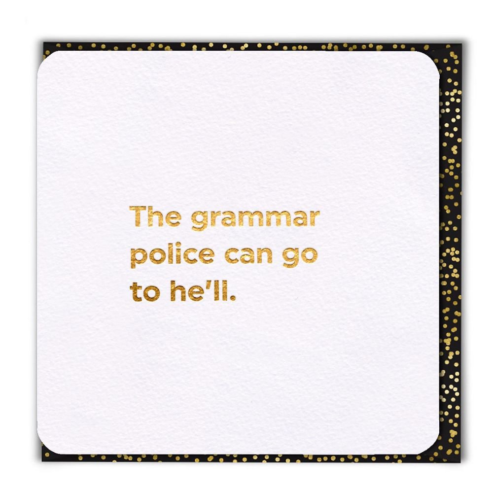 Woodmansterne The Grammar Police Birthday Card - Old Railway Line Garden Centre