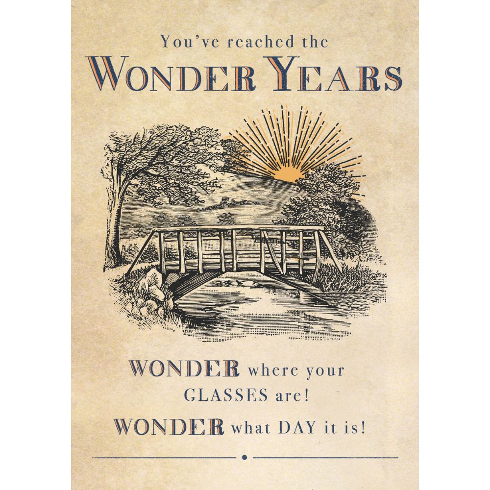 Woodmansterne The Wonder Years Birthday Card - Old Railway Line Garden Centre