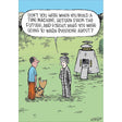 Woodmansterne Time Machine Woes Funny Blank Card - Old Railway Line Garden Centre