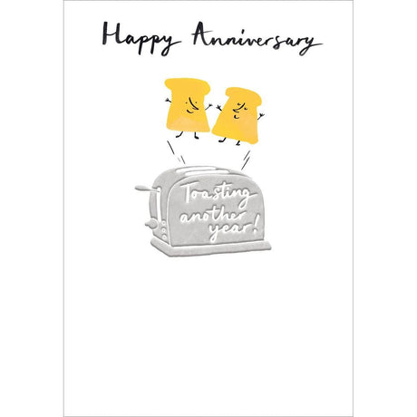Woodmansterne Toasting Another Year Anniversary Card - Old Railway Line Garden Centre
