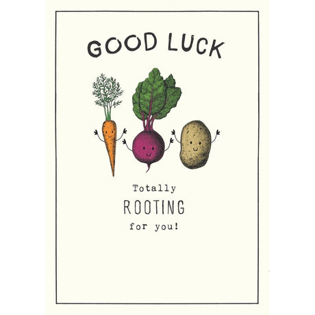 Woodmansterne Totally Rooting For You Good Luck Card - Old Railway Line Garden Centre