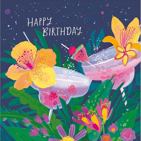 Woodmansterne Tropical Cocktails Birthday Card - Old Railway Line Garden Centre