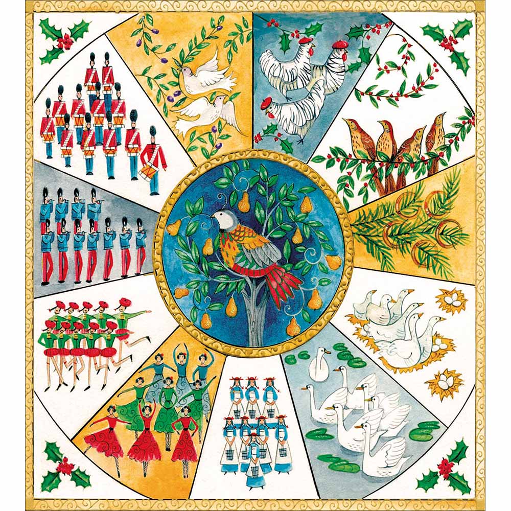 Woodmansterne Twelve Days of Christmas Christmas Cards - Pack of 5