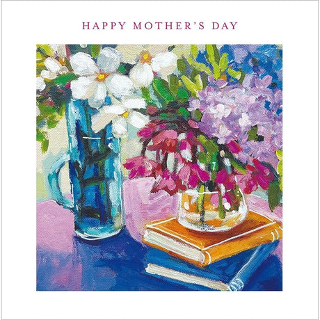 Woodmansterne Two Vases Flowers Mother's Day Card - Old Railway Line Garden Centre