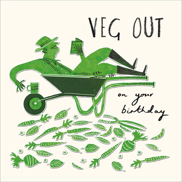 Woodmansterne Veg Out Birthday Card - Old Railway Line Garden Centre