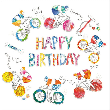 Woodmansterne Velodrome Bikes Birthday Card - Old Railway Line Garden Centre
