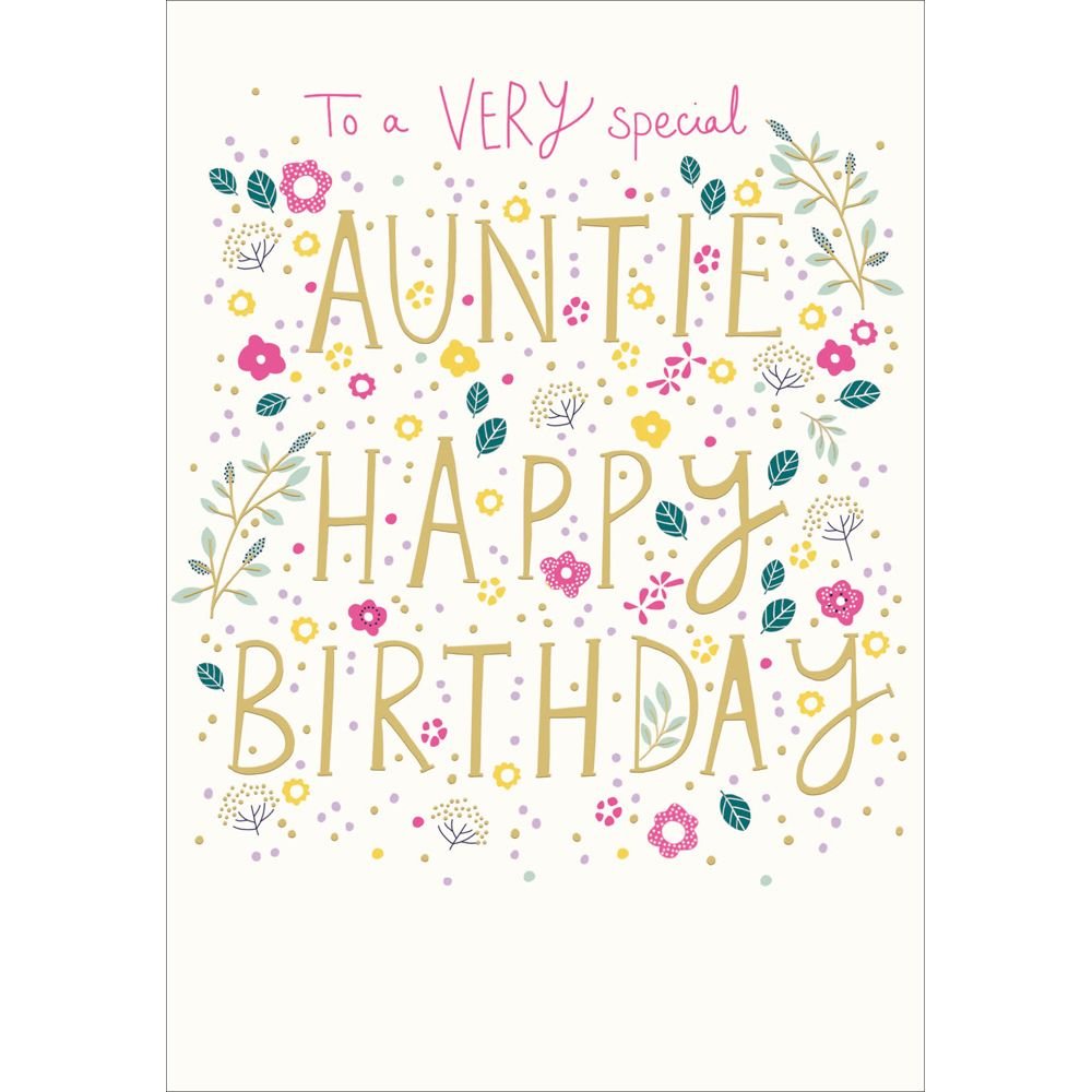 Woodmansterne Very Special Auntie Flowers Birthday Card - Old Railway Line Garden Centre