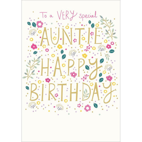 Woodmansterne Very Special Auntie Flowers Birthday Card - Old Railway Line Garden Centre