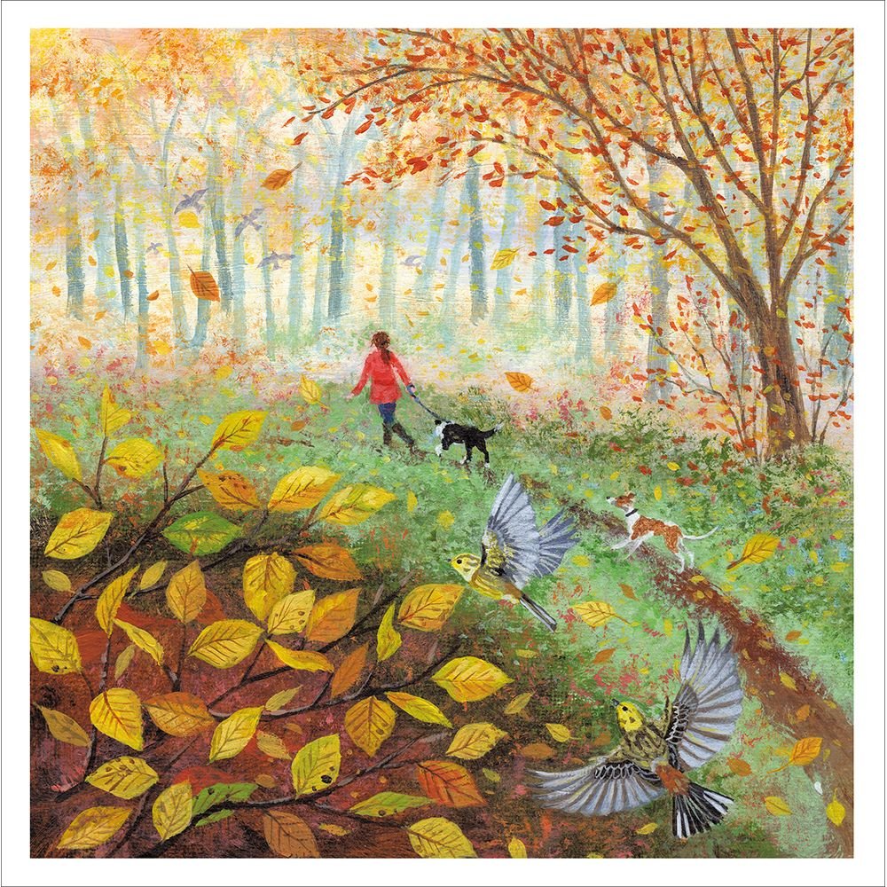 Woodmansterne Walk in the Woods Blank Card - Old Railway Line Garden Centre