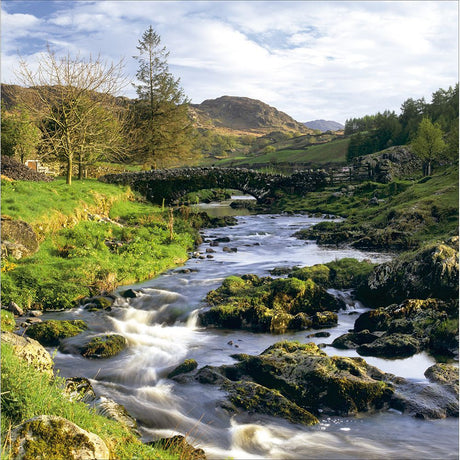 Woodmansterne Watendlath Beck River Blank Card - Old Railway Line Garden Centre