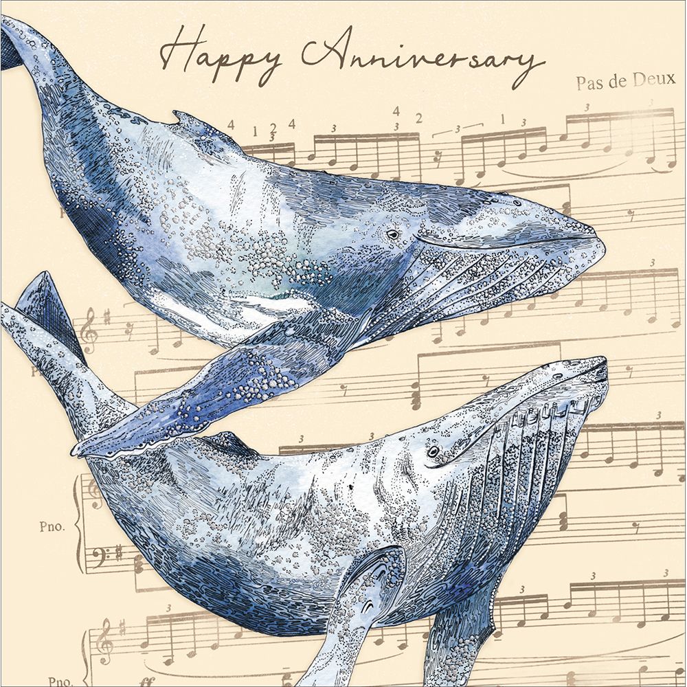 Woodmansterne Whales Harmony Anniversary Card - Old Railway Line Garden Centre