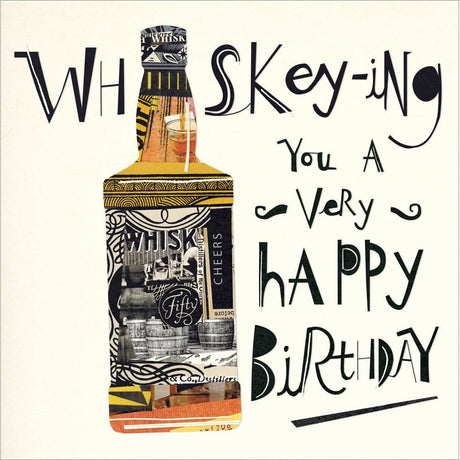 Woodmansterne Whisky Happy Birthday Card - Old Railway Line Garden Centre
