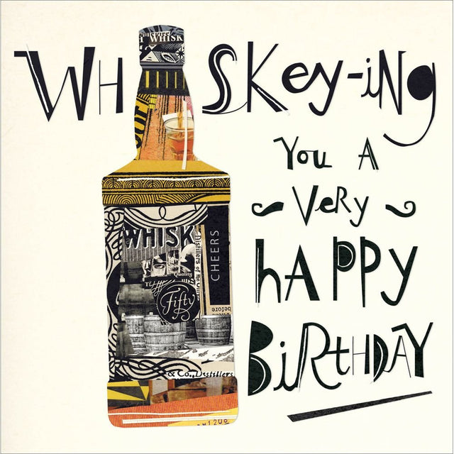 Woodmansterne Whisky Happy Birthday Card - Old Railway Line Garden Centre