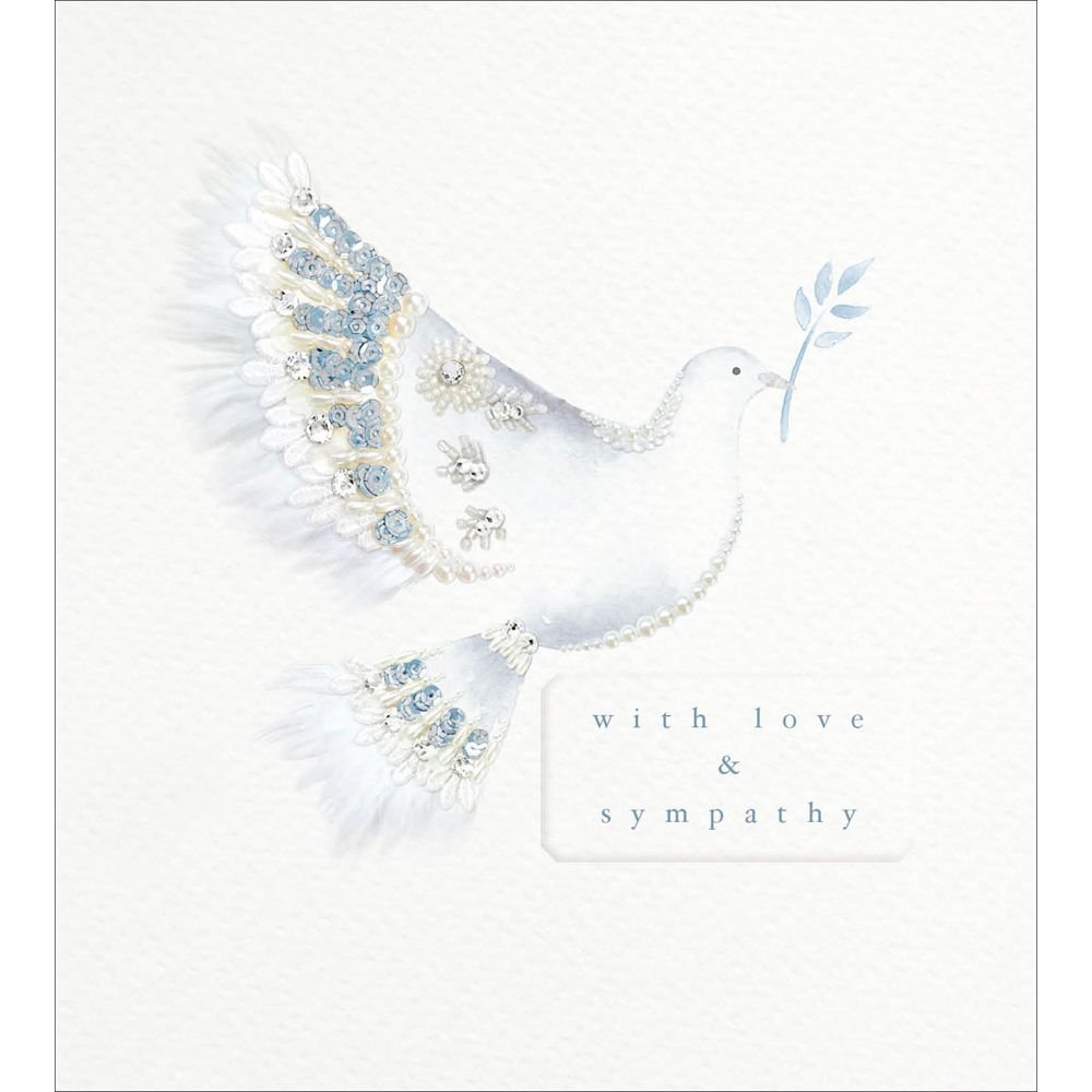 Woodmansterne White Dove With Love Sympathy Card - Old Railway Line Garden Centre
