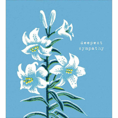 Woodmansterne White Lilies Tranquility Sympathy Card - Old Railway Line Garden Centre