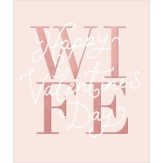 Woodmansterne Wife Layered Text Valentine's Day Card - Old Railway Line Garden Centre