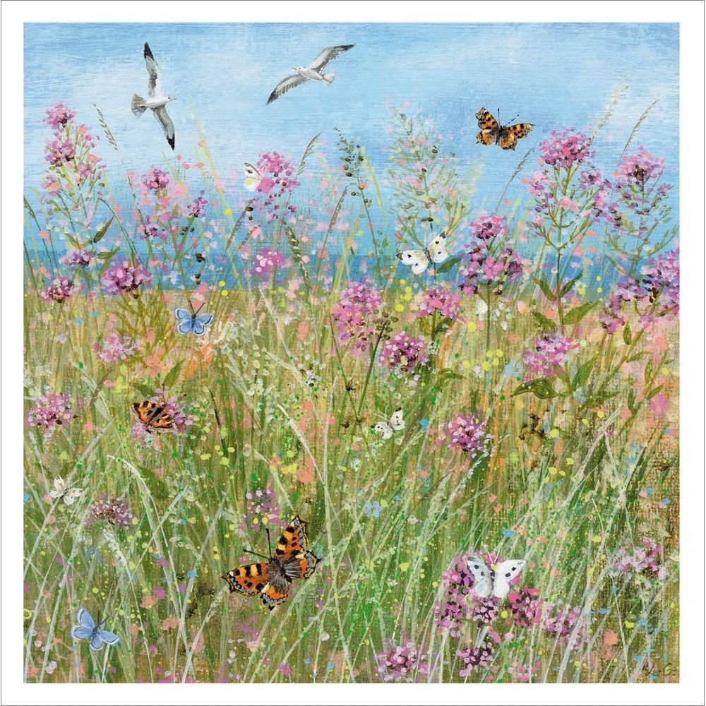 Woodmansterne Wildflowers on a Cliff Blank Card - Old Railway Line Garden Centre