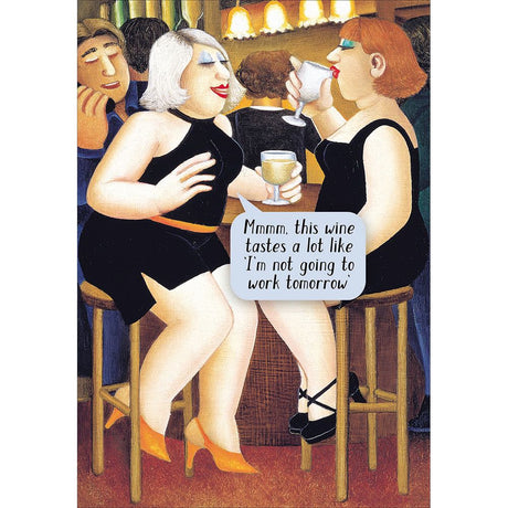 Woodmansterne Wine Tasters Whispers Funny Blank Card - Old Railway Line Garden Centre